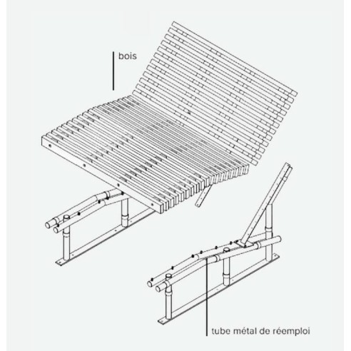 Chaise longue duo Aurore