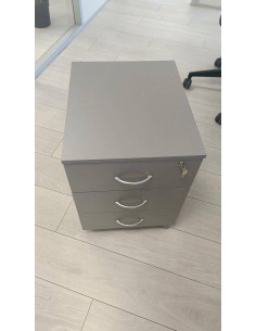 Caisson mobile 3 tiroirs – Aluminium, avec serrure