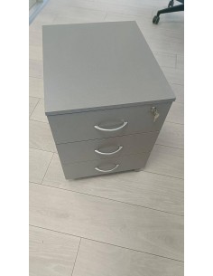 Caisson mobile 3 tiroirs – Aluminium, avec serrure 2