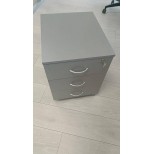 Caisson mobile 3 tiroirs – Aluminium, avec serrure
