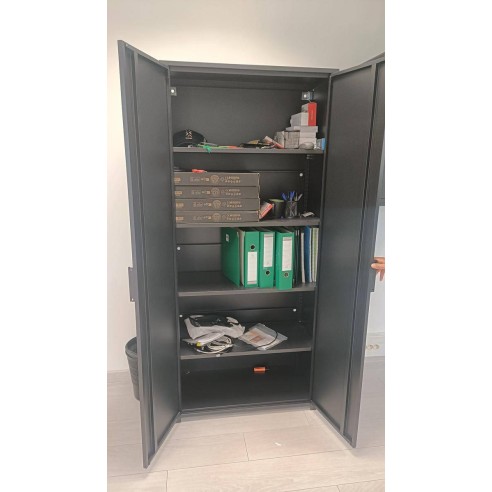 Armoire de bureau 2 portes – Gris anthracite