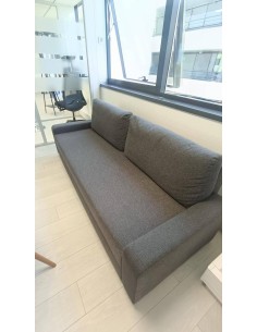 Canapé 3 places convertible– Tissu gris foncé