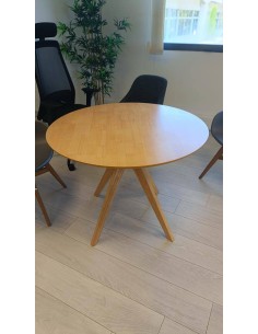 Table ronde de réunion 100 cm – Bois naturel