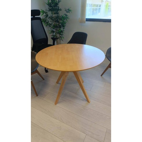 Table ronde de réunion 100 cm – Bois naturel