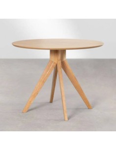 Table ronde de réunion 100 cm – Bois naturel 2