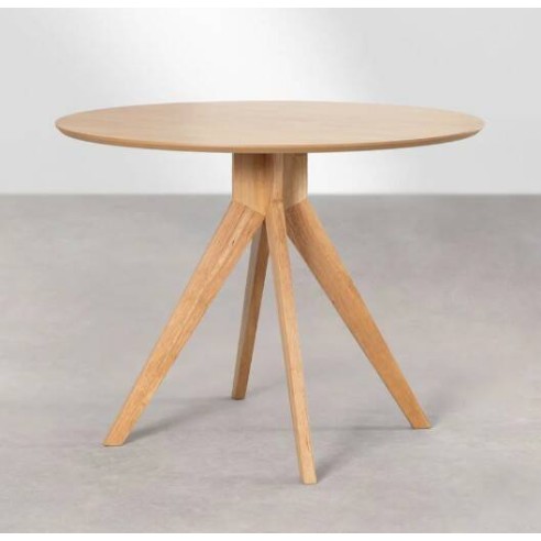 Table ronde de réunion 100 cm – Bois naturel