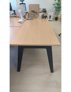 Bureau de travail 160x80 cm – Plateau hêtre, pieds métal 2