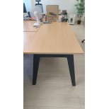 Bureau de travail 160x80 cm – Plateau hêtre, pieds métal