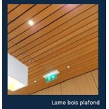 Faux plafond en lames bois