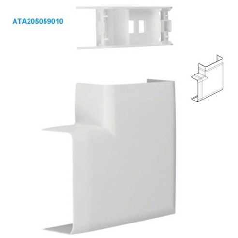 Angle plat TEHALIT blanc paloma pour goulotte
