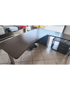 Bureau avec retour coloris Wengé