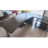 Bureau avec retour coloris Wengé