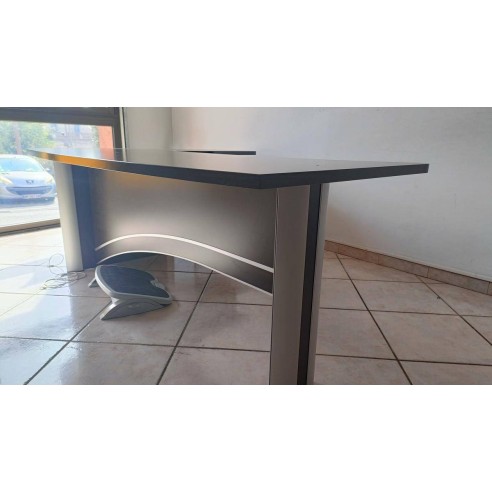 Bureau avec retour coloris Wengé