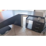 Bureau avec retour coloris Wengé