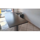 Bureau avec retour coloris Wengé