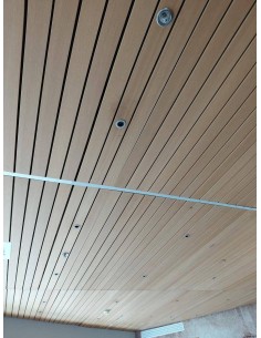 Faux plafond en lames bois 2
