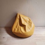 Pouf similicuir jaune