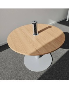 Table ronde avec colonne électrique