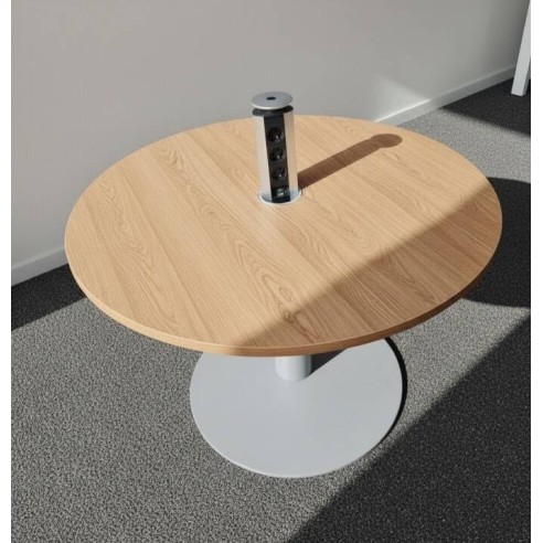 Table ronde avec colonne électrique