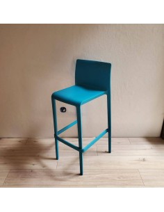 Chaise haute polypro bleue