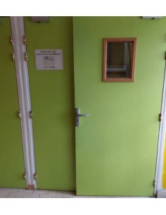 Porte bois 2 vantaux à oculus 2
