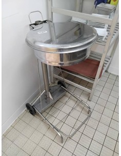 Poubelle sur pieds inox 45×95×50 cm – Réemploi