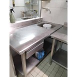 Desserte inox avec évier 140×87×70 cm – Réemploi