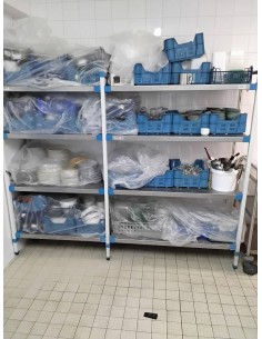 Étagère de stockage inox 210×170×55 cm – Réemploi