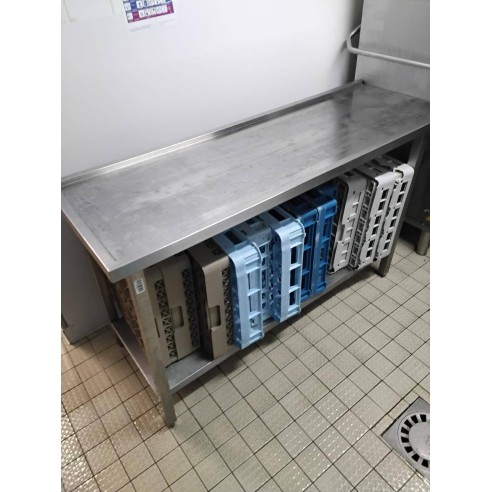 Rail à bacs de plonge 160×90×57 cm – Réemploi
