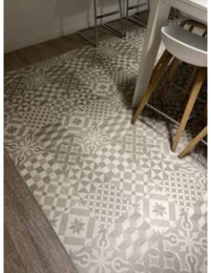 Sol souple PVC à motif carreaux de ciment